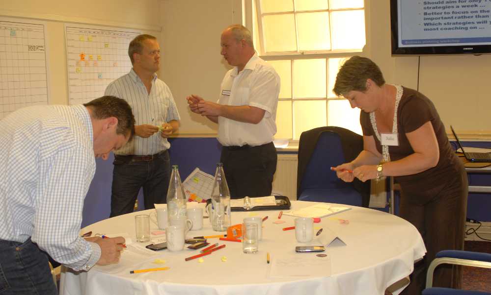 Delegates creating their 3 month business plan